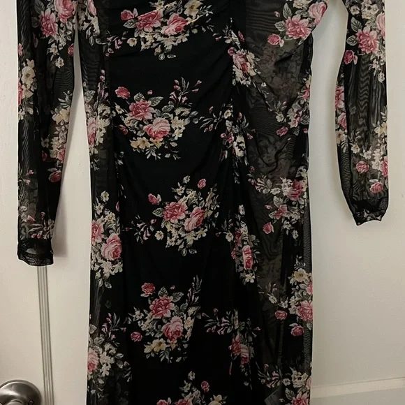 NWT INC floral see through dress petite size: PS - Picture 3 of 11